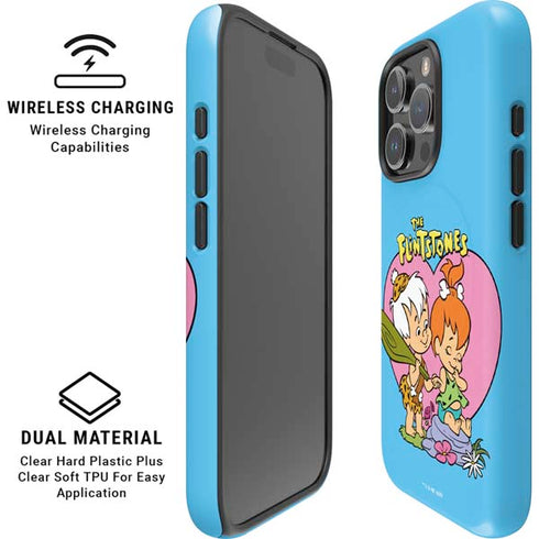 The Flinstones Bamm-Bamm and Pebbles iPhone 16 Pro Magsafe Impact Case